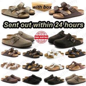 Fast delivery With box Mens womens slippers slides soft mocha beige mud sand blue grey pink scuffs beach slipper 36-45