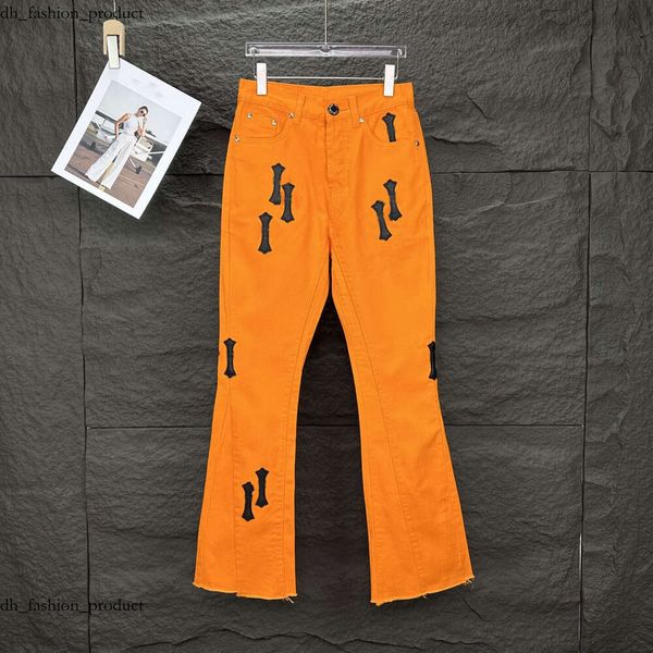 Chrome Jeans 25 Jeans New Men's Jeans Designer Make Old Washed Straight Trousers Letter Prints Long Style High Quality Luxury Jeans Motorcycle Cross Straight ee5