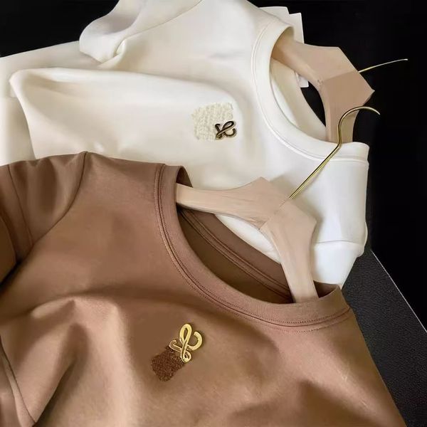 Heavy Industry Mao Jinxiu T-shirt with short sleeves and round neck Women's New Summer Loose Half Shirt ins Leisure Short Sleeve