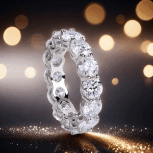 D color VVS1 0.5CT Moissanite band ring S925 sterling silver full circle Moissanite band ring Fashionable individual best-selling style jewelry band ring