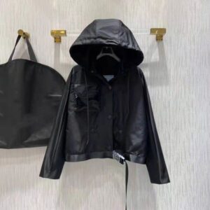 Women's Jackets Designer Triangle bag nylon series three-dimensional pocket trendy hooded windbreaker jacket