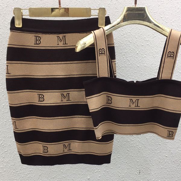 25S designer Camisole short skirt dresses woman polo shirt cardigan sweater two piece dress knitted sweater