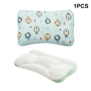 Reidio 1Pc Toddler Pillows with Removable Cotton Pillowcase Ergonomic Design Toddler Pillows for Sleeping Toddler Neck Pillow Kids Pillows Machine Washable