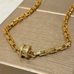 Elegant round pendant necklace in 18K gold plated stainless steel double sided design minimalist style jewelry perfect gift for her