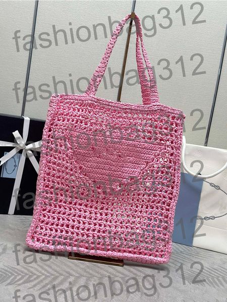 Beach bag luxury shoulder bag straw shopping bag designer women's bag single-shoulder bag tote bag large-capacity handbag outdoor travel bag