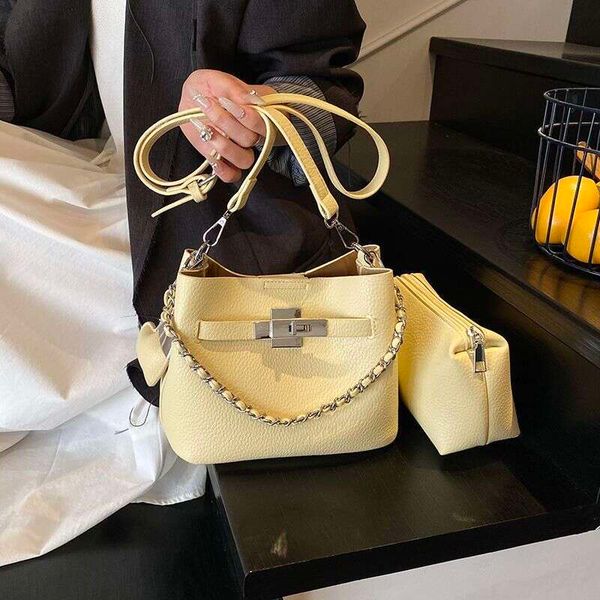 Women's 2025 Spring Summer Handbag New Fashionable Single Shoulder Crossbody Bag Versatile Chain Bucket