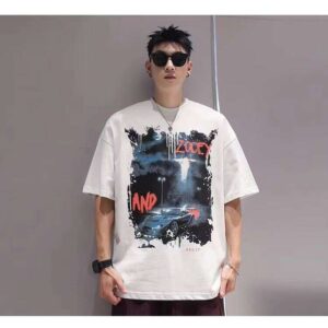 240g Printed Letter New Summer Series Short Sleeve Fashion Crew Neck Men's T-Shirt mens Wholesale