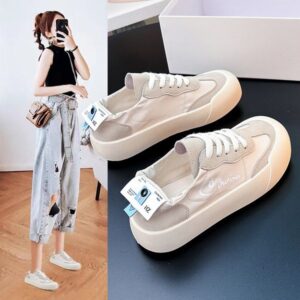 Sports 2024 new Korean version of the breathable small white shoes female casual board shoes thick bottom with hundred
