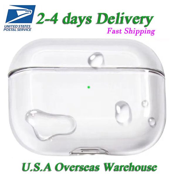 For Airpods 4 AirPods Pro 2 USB-C bluetooth wireless Headphone Accessories airpodspro max Transparent TPU Silicone Waterproof Protective case AirPod Headset