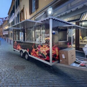 2025 NEW Custom Food Trailers For Sale Retro Ice Cream Cart For Business Food Trucks Food Cart Manufacturers