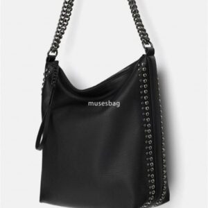 Niche design hot selling new fashionable soft tote bag handbag high-quality rivet single shoulder bag bucket bag large capacity shopping bag