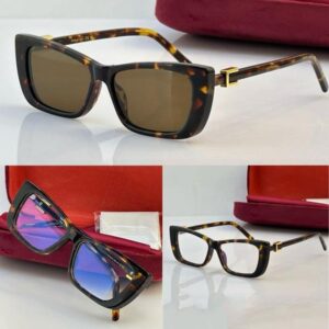 Designer Women Cat Eye Sunglasses GG1681S Luxury Eyewear Agate Acetate Cat Eye Thin Frame G-Logo UV400 Polarized Lens Retro Women Business Casual Sunglasses