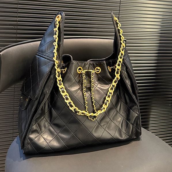 Designer 25 Tote Bag for Woman Large Handbag jennie same hobo 2025 new small aroma style large capacity drawstring leather chain shoulder crossbody bag