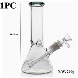 Factory Retail 8" Height Small Transparent High Quality Glass Water Tobacco Pipe Bong/Hookah Clear Beaker With Ice Catcher/Hookah Pipe Bong