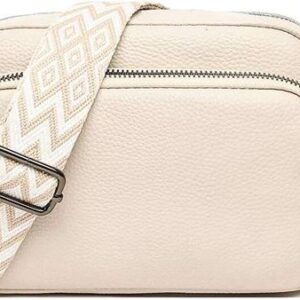 Crossbody Women Leather Handbags Shoulder Bags with Adjustable Wide Strap Camera Cross Body Bag for Ladies Girls Travel Shopping Work Daily Use