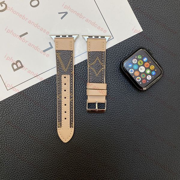 Smart Straps designer Apple Watch Band 38 40 41 42 44 45 49 mm wer Leather Wat Strap Wristband For Iwatch 8 7 6 5 4 SE Designer Watchbands applewatch ultra 2
