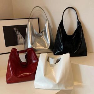 Totes PU Leather Shoulder Bag Soft Designer Fashion Handbag Large Capacity Underarm For Women Work Shopping Travel 001