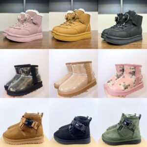 Designer Kids Children Baby Boots Boys Toddler Girls Boot Slippers Women Winter Warm Children's Warm Shoes Suede Snow boot 22-35