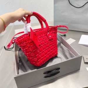 Luxury vegetable basket bag original new tote top hollow woven handbag large capacity shoulder strap diagonal bag