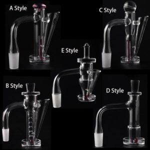 Full Weld Beveled Edge 20mm OD With Slides Terp Slurper 4mm Bottom Banger set 6mm Ruby/UFO Quartz Cap for Smoking Bong Rigs Water Pipes