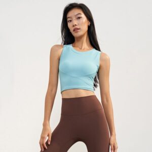 short crop yoga vest with exposed navel quick drying and breathable sports bra