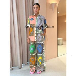 alemai dress Australian Fashion Dresses For Woman Linen Shirt Dress Flower Printed Summer Spring Skirt Elegant Slim Fit Long Linen Clothes S-Xl alemania dress 125