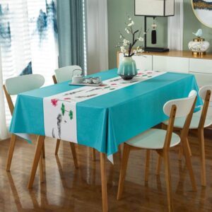 W371Waterproof and oil-proof tablecloth, wash-free and scalding-resistant, Nordic solid color, rectangular