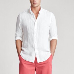 Men Linen fabric Casual Shirts Classic Long Sleeve Business Shirt Fashionable Embroidered Casual Shirt for Spring and Autumn Striped Shirts Plaid Designer Shirt