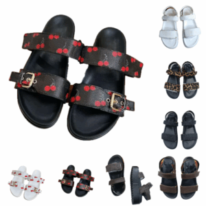 35-45 Sandals Designer Women Dad Sandals Famous Designer Women Sliders Crystal Calf leather Casual Sandal quilted Platform Summer Comfortable Beach Slippers