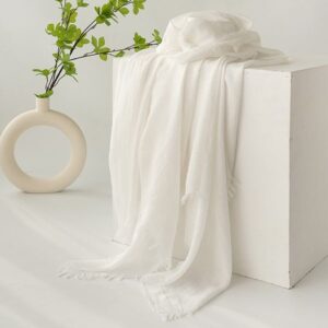 Japanese and Korean cotton and linen solid color scarf –892305