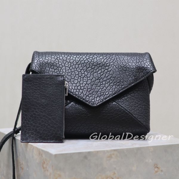 luxury women crossbody bag designer Cassandra Envelope Messenger Bag mirror quality black lambskin leather versatile lady shoulder bags adjustable strap purse 9A