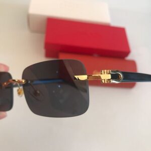 Men Carti Designer Sunglasses Woman White Buffalo Horn Glasses Fashion France Mens Sunglass Women Gold Metal Wooden Eyewear Frames Eyeglasses Lunettes De Soleil