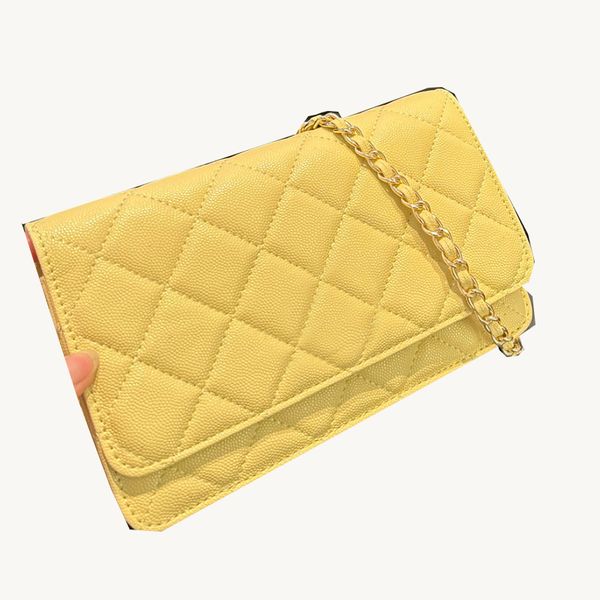 Woc Designer Ladies Shoulder Bag Caviar Leather Prismatic Gold Hardware Metal Twistlock Matelasse Chain Hand Crossbody Envelope Bags Wallet Card Bags Wallte 20cm