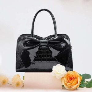 Handbags for Women Designer Top Handle Patent Leather Crossbody Shoulder Bags Party Clutch Ladies Elegant Tote Cute Bowknot Bag