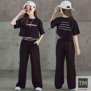 Clothing Sets Summer Teen Girls Children Fashion Letter Tops + Pants 2Pcs Outfits Kids Tracksuit 5 6 7 8 9 10 11 12 13 14 Years Y23