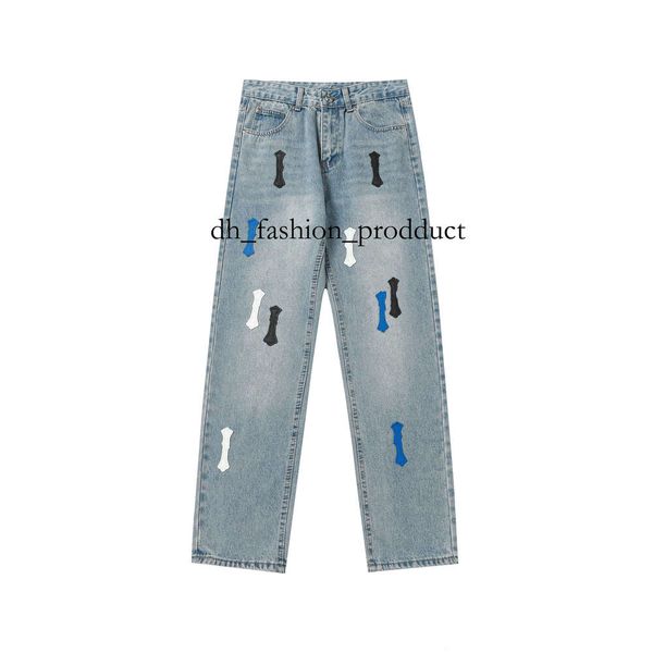 chrome designer jeans for mens baggy jeans stacked jean shorts skinny cross jeans men high quality luxury embroidery denim slim fit jeans 1f4
