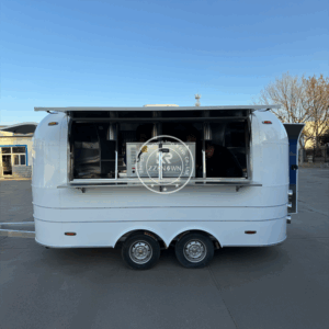 Commercial Street Fast Food Truck Catering Trailer Coffee Kiosk Fully Equipped Food Trailer Outdoor Stainless Steel Pizza Hot Dog Cart