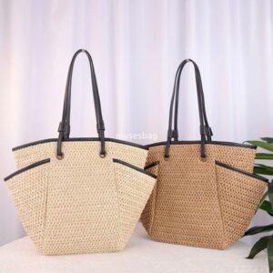 High quality women's designer Instagram versatile and fashionable large capacity grass woven bag single shoulder paper rope woven bag casual phoenix eye beach bag