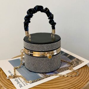 Bucket Shoulder Handbags: Chic Mini Dia Lattice Flap Bag – Elegant Black Crossbody, Lightweight for Daily Use