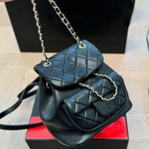 Luxury cc Designer Bags Classic Backpack school bag Womens Genuine Leather chain bucket back packs Clutch handbag fashion bookbags Messenger bag Travel bag 18m