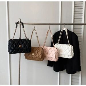 Hot Selling Shoulder Bags New Casual Handbag Fashionable Floral Black White Pink Flap for Women