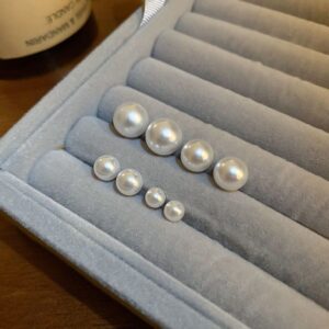 Earings for Woman Fashion White Pearl Piercing Stud Earrings Women Lady Jewelry 6mm/8mm/10mm/12mm Mix Size 1 Card 12 Pairs Pearls