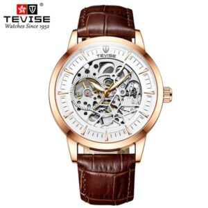 TEVISE Mens Mechanical Watch Waterproof Luminous Hollow Fashionable and High Wristwatch, Famous Simple Mens Watch T029