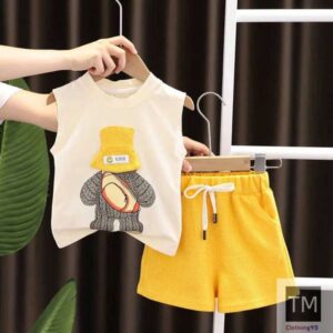 Clothing Sets 2pcs/sets Children Summer Baby Boy Girl Clothes Cartoon Hat Bear Sleeveless T-shirts Shorts Toddler Outfits Casual Sports Suit J3PA