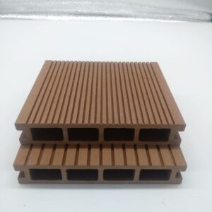 Hot outdoor waterproof striated groove square hole wood grain wood plastic flooring
