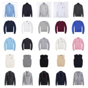 new polo sweater men quarter zip designer knit sweaters mens pullover uomo half zipper casual small horser jumper autumn wool women hoodie chandail cardigan pull