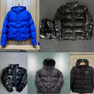 Designer Men's Down & Parkas Bright black cotton jacket thick men's detachable hooded trendy couple jacket