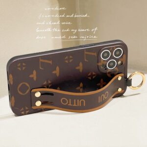 Designer Wristband iphone for apple iPhone 15 14 Pro Max Case 13 12 11 13ProMax Cell Phone Cases Fashion Kictand TPU Mobile Cover