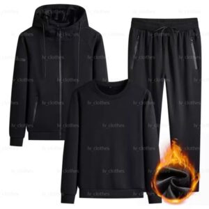 Men's Sportswear Designer Sportswear Winter Jackets Thickened Three-Piece Suit Jogging Hoodies Casual Trousers Outdoor Men's Sports Jackets varsity jacket men