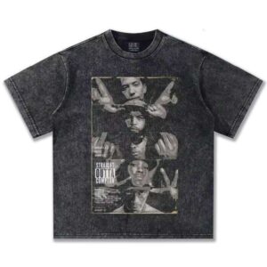 Clothing Manufacturer Letter Print Plus Size Washed 100% Cotton Short Sleeve 300g Loose T-Shirt